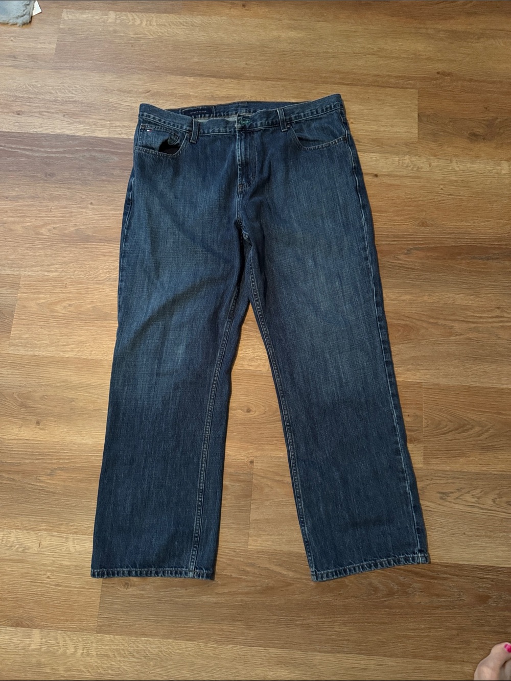 Tommy Hilfiger Men's Dark Indigo Relaxed Straight Jeans